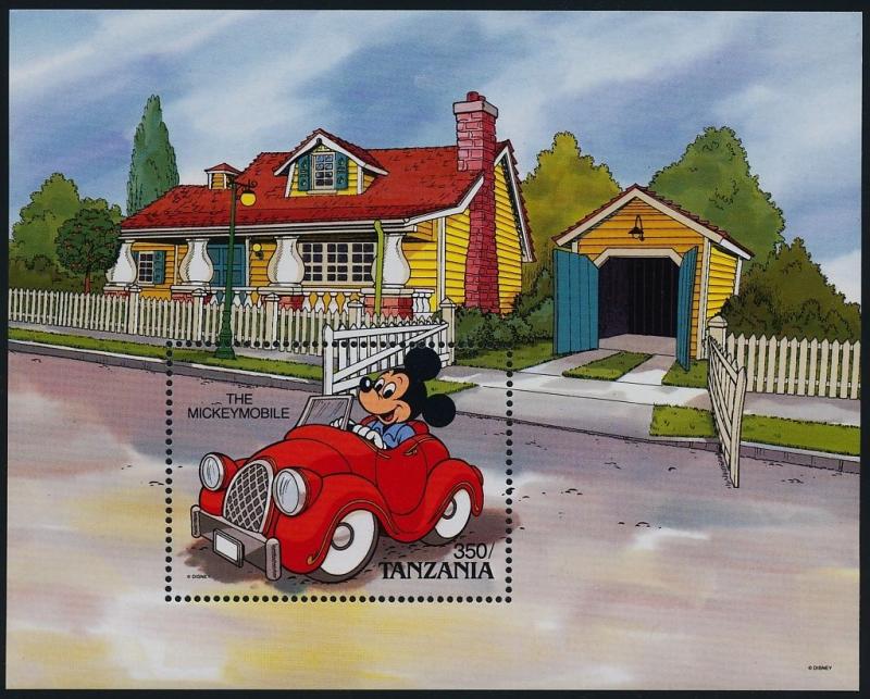 Tanzania 579 MNH Disney, Cars, Mickeymobile, Architecture