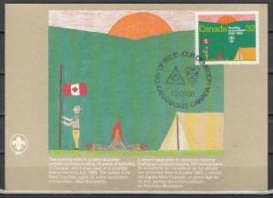 Canada, Scott cat. 993. Agency Post Card issue. Scout Anniversary Max. Card. ^