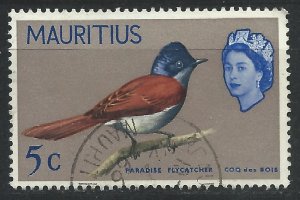 Mauritius 1965 - 5c Paradise Flycatcher - SG320 used