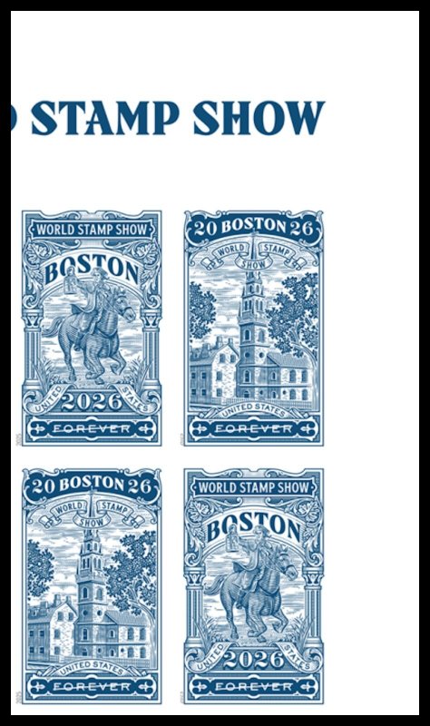 US 6030c Boston World Stamp Show imperf NDC corner block 4 UR MNH 2025 after 9/1