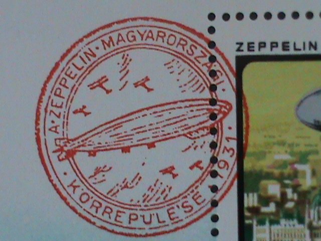 ​HUNGARY-1977-SC#C392-HISTORY OF AIRSHIPS-GRAF ZEPPELIN- MNH S/S VERY FINE