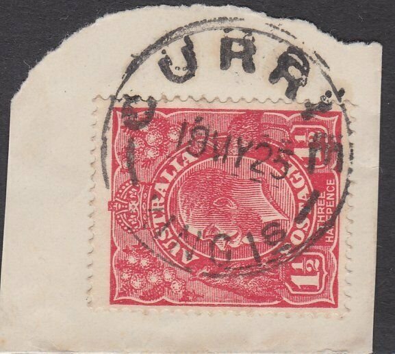 AUSTRALIA KING ISLAND 1925 GV 1½d on piece CURRIE / KING Is cds.............Q897