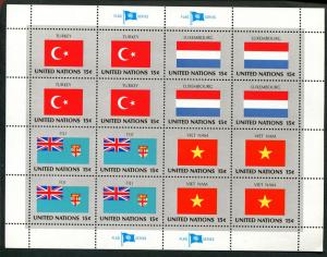 United Nations SC#325-40 Flag Series Complete Sheets, MNH