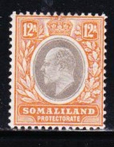 Album Treasures Somaliland Scott # 35 12a Edward VII Mint Hinged