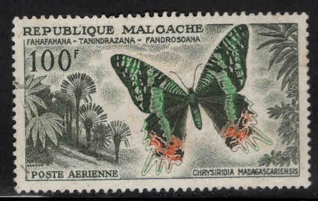 Madagascar Malagasy C64 Used butterfly stamp