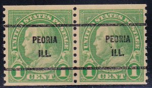Precancel - Peoria, IL PSS 597-61 Coil Pair - No Gum