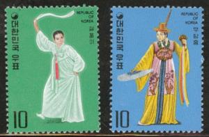 Korea Scott 932-933 MNH** 1975 folk dancers