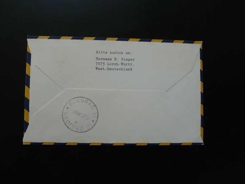 first flight cover Budapest Belgrade Lufthansa 1967