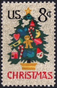 SC#1508 8¢ Christmas Tree in Needlepoint (1973) MNH