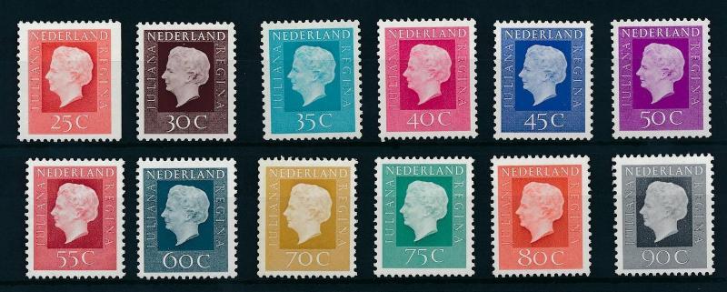 [17083] Netherlands  1971-76 Definitives Queen Juliana 12 values MNH