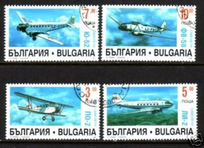 Bulgaria 3686-3689 Airplanes CTO VF NH
