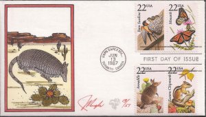 Set of 13 Pugh Hand Painted FDCs for the 1987 North American Wildlife Issue