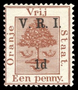 Orange Free State 1900 1d on 1d deep brown ERROR OF COLOUR mlh. SG 102a.