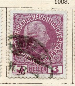 Austria 1908 Early Issue Fine Used 3h. NW-255924