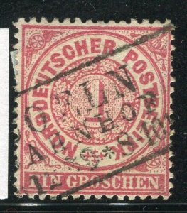 GERMANY; NORTHERN STATES 1860s classic early issue used 1g. value