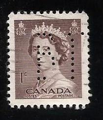 Canada #325  perfin