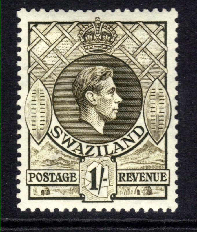 Swaziland 1938 - 54 KGV1 1/-d Brown Olive MM SG 35 ( D1365 )