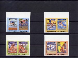 St.Vincent 1984  Los Angeles Olympics set (8)  IMPERFORATED MNH Scott #765/68