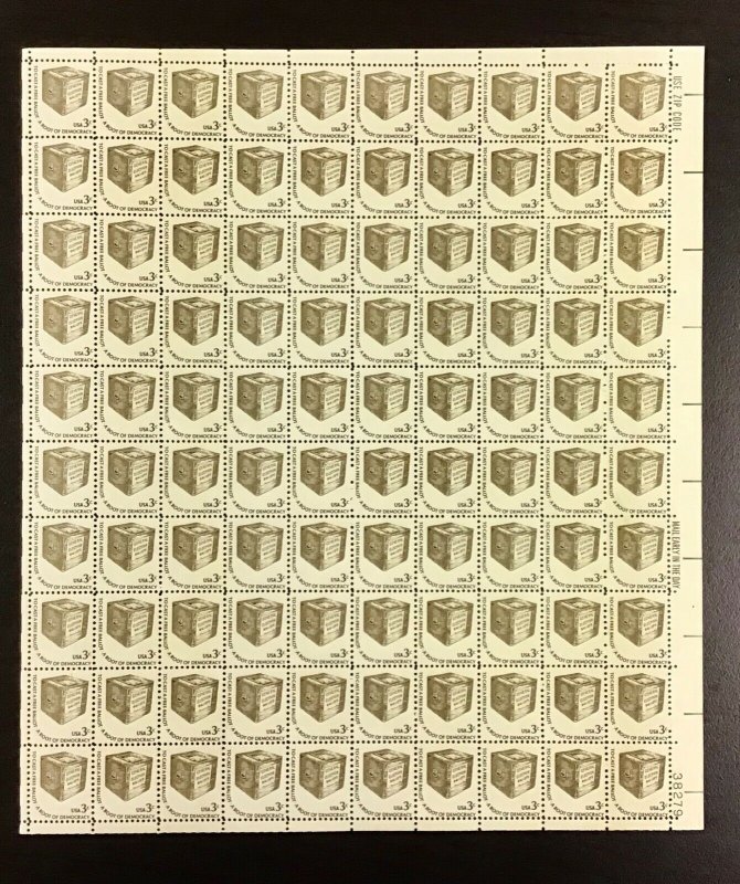 1584  To Cast a Free Ballot  Americana Issue Shiny gum  MNH 3  100 sheet  1977