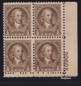 BOBPLATES #704 Washington Lower Right Plate Block 20605 F+ NH SCV=$10