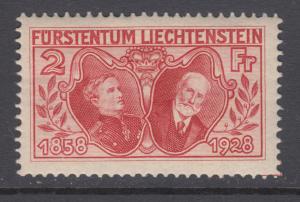 Liechtenstein Sc 88 MNH. 1928 2fr Prince Johann II as young and old