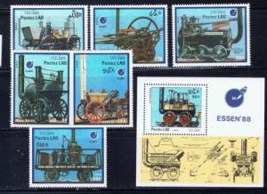 Laos 849-55 NH 1988 Early Locomotives set 