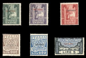 Italian Colonies, Eritrea #69-73 Cat$180, 1923 Fascisti, set of three, never ...