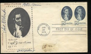 US 1732 James Cook 200th anniv. To Hawaii Pr Addr unknow cachet signed FDC