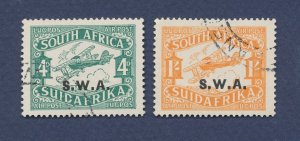 SOUTH WEST AFRICA  - Scott C3 and C4 - used - airplane biplane - 1930
