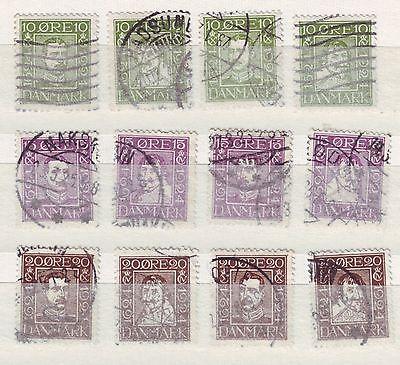 J6435 JLs stamps 1924 denmark used #164-75 set/12 $93.00 scv