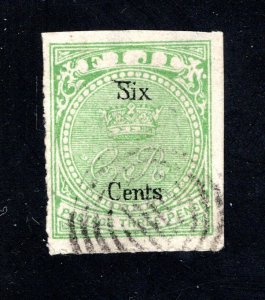 Fiji SC #19,  VF, Used, 6c on 3p green, CV $90.00  ..... 1980003