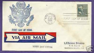 820  BUCHANAN 15c 1938, FIRST DAY COVER, ADDR. GENER...