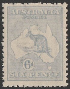 AUSTRALIA 1915 Kangaroo 6d 3rd wmk Die IIB. MNH **. SG 38d. ACSC 20C cat $750.