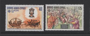 Cyprus #579-80  (1982 Europa  History set) VFMNH CV $1.25