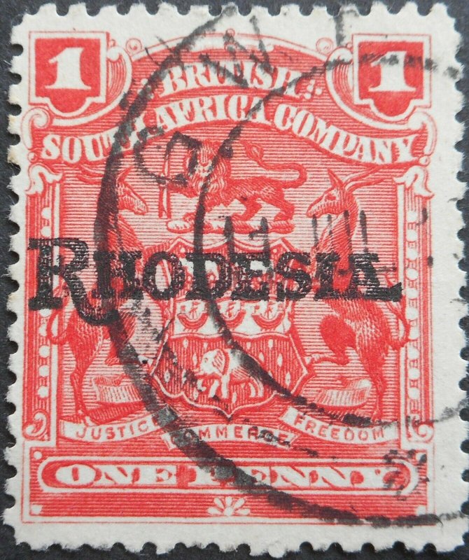 Rhodesia 1909 One Penny with GWELO transit mark (DC) postmark