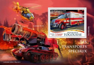 Togo 2019 MNH Special Transport Stamps Ambulances Eurocopter Helicopters 1v S/S