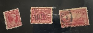 US 1909 Lincoln, Alaska & Hudson issues # 367, 370, 372 USED