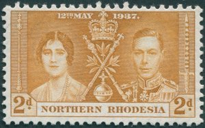 Northern Rhodesia 1937 2d buff Coronation SG23 unused