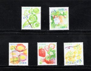 Japan 2021 Sc#4475a-e Greetings: Spring 2021 Used