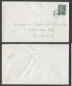 Canada-covers #5072 - 1c KGV Medallion-Sudbury District-Rheault,Ont-Fe 8 1935