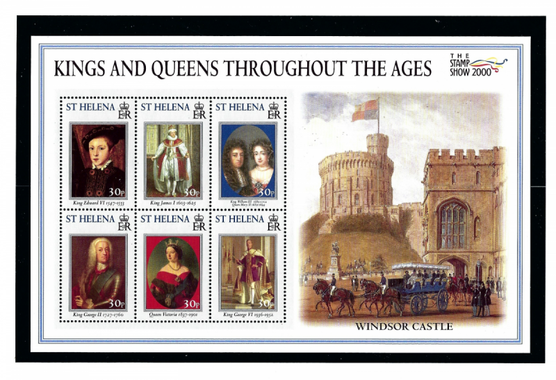 St Helena 750 MNH 2000 Kings and Queens S/S