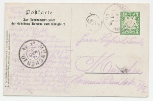 Postal stationery Bayern 1906 King Otto - Residence Munchen