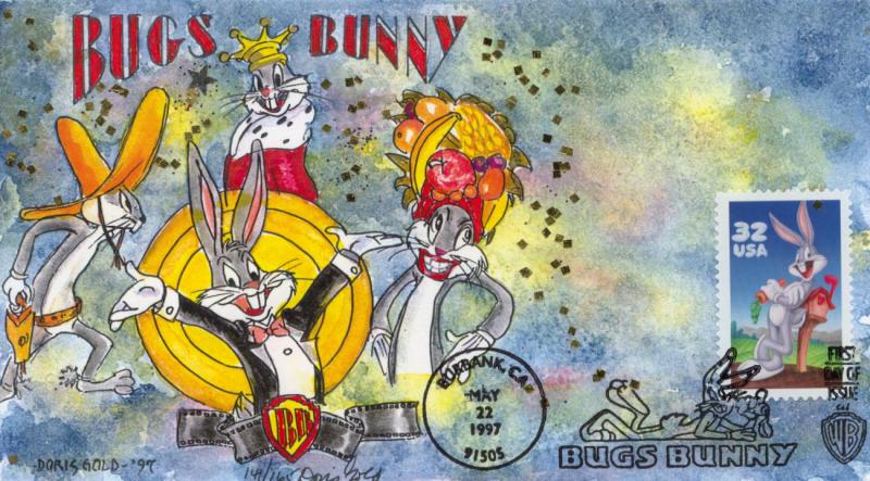 1997 Bugs Bunny (Scott 3137a) Doris Gold HP FDC