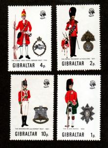 Gibraltar # 276-279 Mint NH Uniforms!