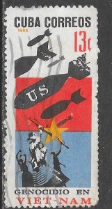 Cuba 1165: 13c Vietnam Flag, Bombs, used, F-VF