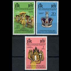 NEW HEBRIDES FR. 1977 - Scott# 233-5 Reign Set of 3 NH