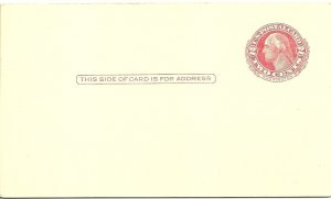 Scott UY13 Type 2 Folded US Postal Reply Card