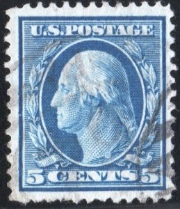 SC#335 5¢ Washington Single (1908) Used