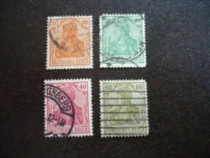Stamps - Germany - Scott# 119,121,124,126- Used Partial Set of 4 Germania Stamps