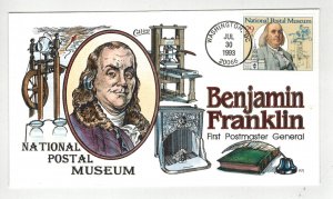 1993 COLLINS HANDPAINTED NATIONAL POSTAL MUSEUM BENJAMIN FRANKLIN POSTMASTER